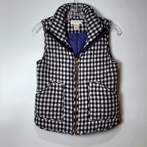 Peach Love California Navy Blue Gingham Quilted Vest - Picture 4 of 13